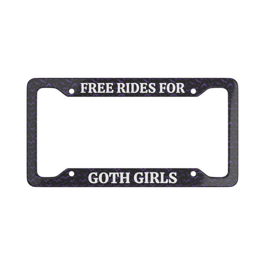 Free Rides For Goth Girls License Plate Frame